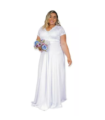 Vestido de Noiva de Renda Plus Suze casamento civil.