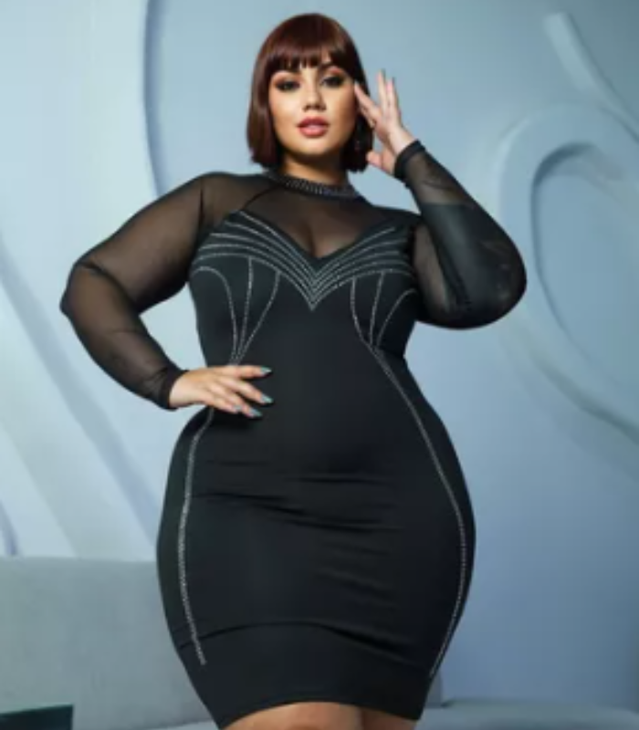 vestido curto balada plus size