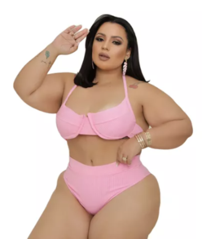 Biquíni Plus Size Cintura Alta Cortininha Com Bojo Feminino Adicionar aos Adicionar aos favoritos 4.4
