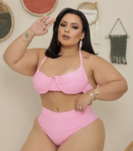 Biquíni Plus Size Cintura Alta Cortininha Com Bojo Feminino Adicionar aos